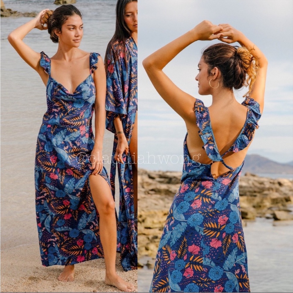 XIXPALMS ruffled tank maxi size medium